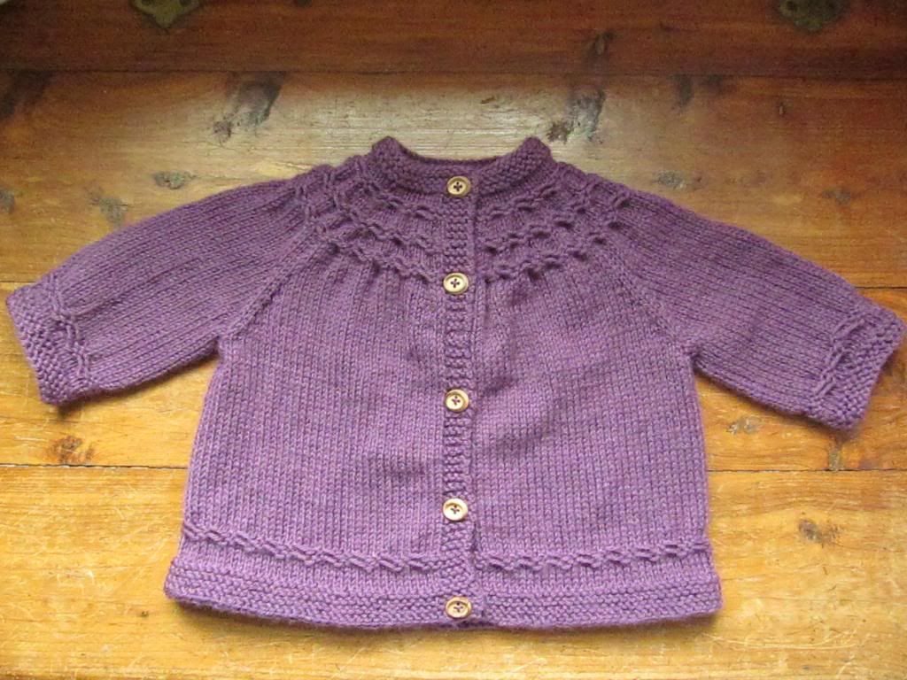 Wool and Wheel: The perfectly purple baby sweater.